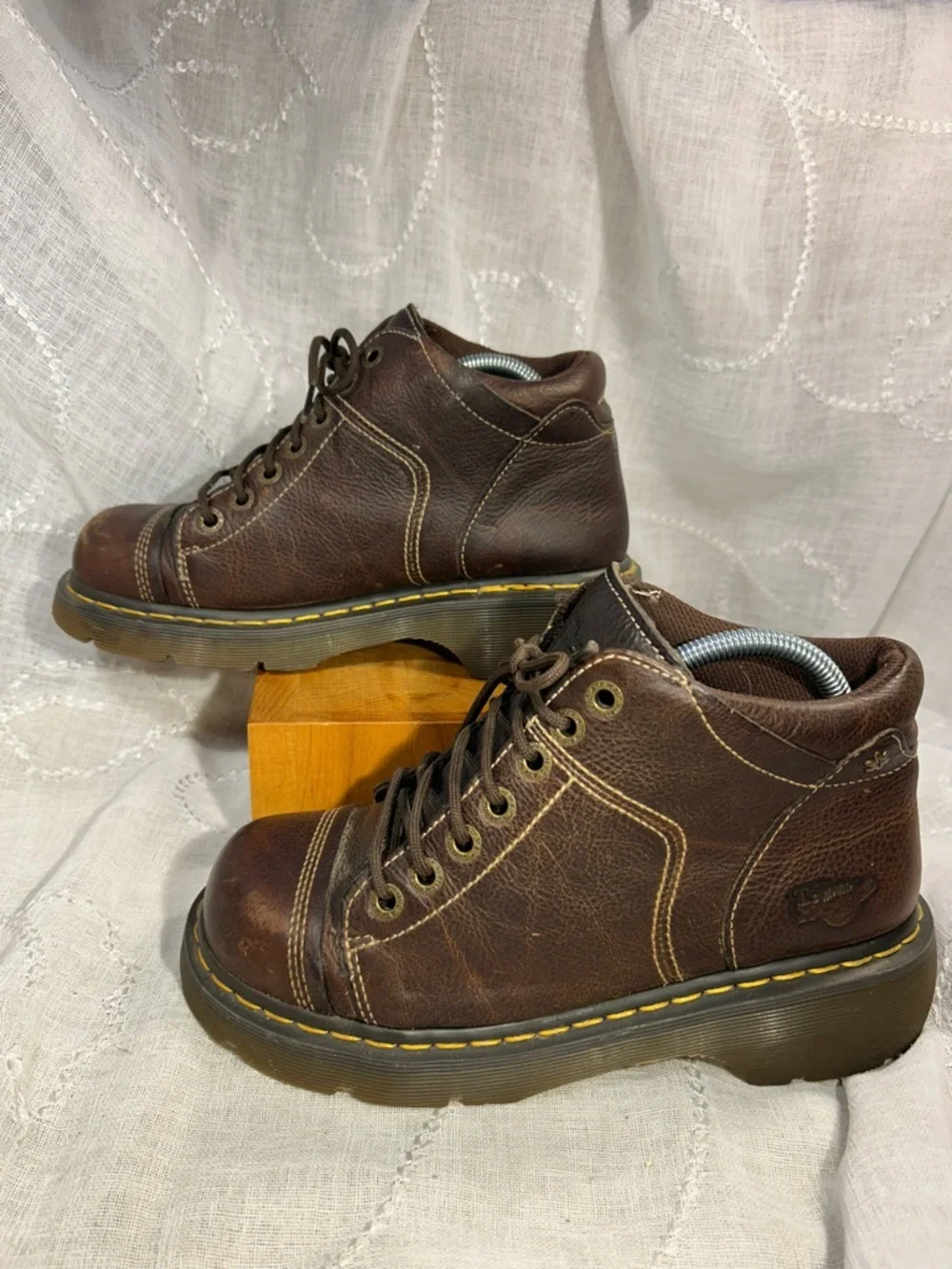 Dr Martens leather lace up ankle boots